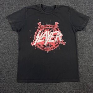 Slayer Graphic Band T-Shirt Black Mens Small Red Pentagram 80s Thrash Metal
